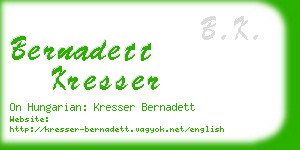 bernadett kresser business card